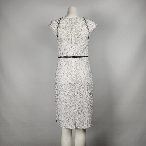 DB Studio David's Bridal White Floral Lace Sheath Dress Size 10 - Picture 8 of 15